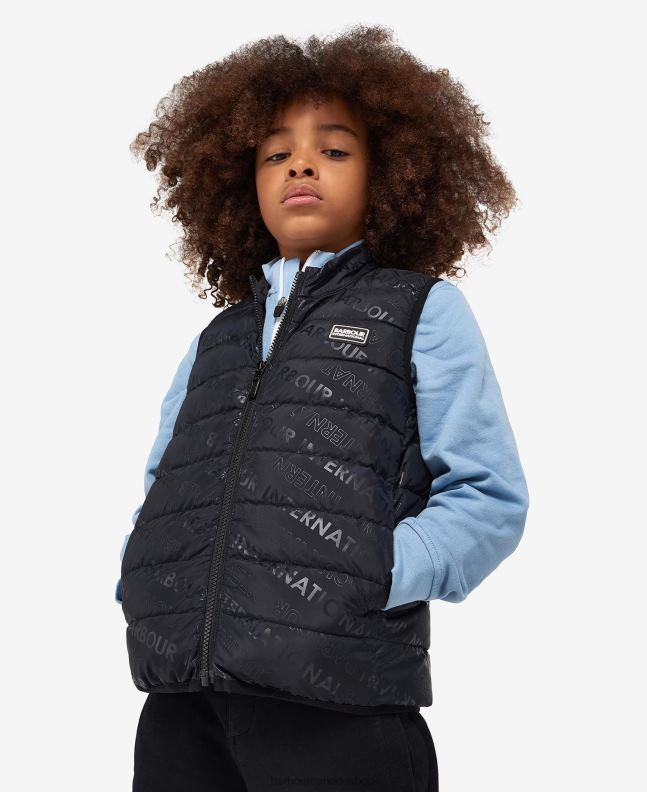 Barbour Clothing Boys Classic Black Printed Reed Gilet 2BB2F2491