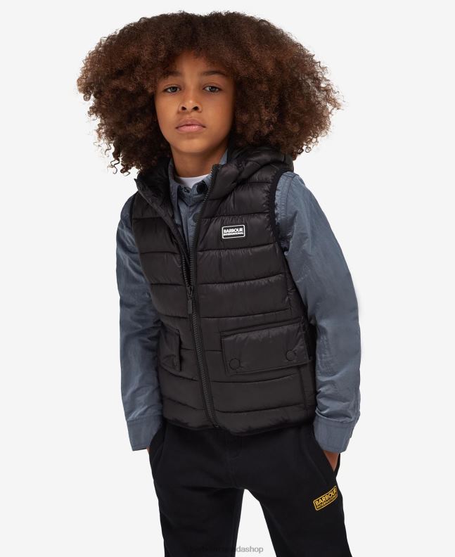 Barbour Clothing Boys Classic Orange Hooded Racer Gilet 2BB2F2495