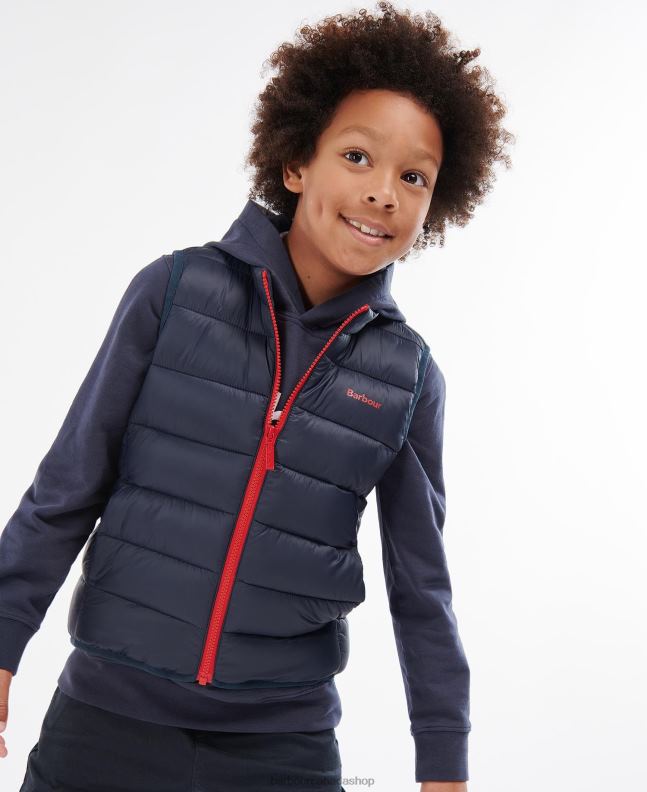 Barbour Clothing Boys Red Trawl Gilet 2BB2F2486