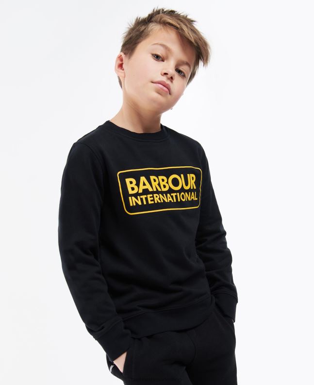 Barbour Clothing Boys Black Large Logo Crew Jumper 2BB2F2532
