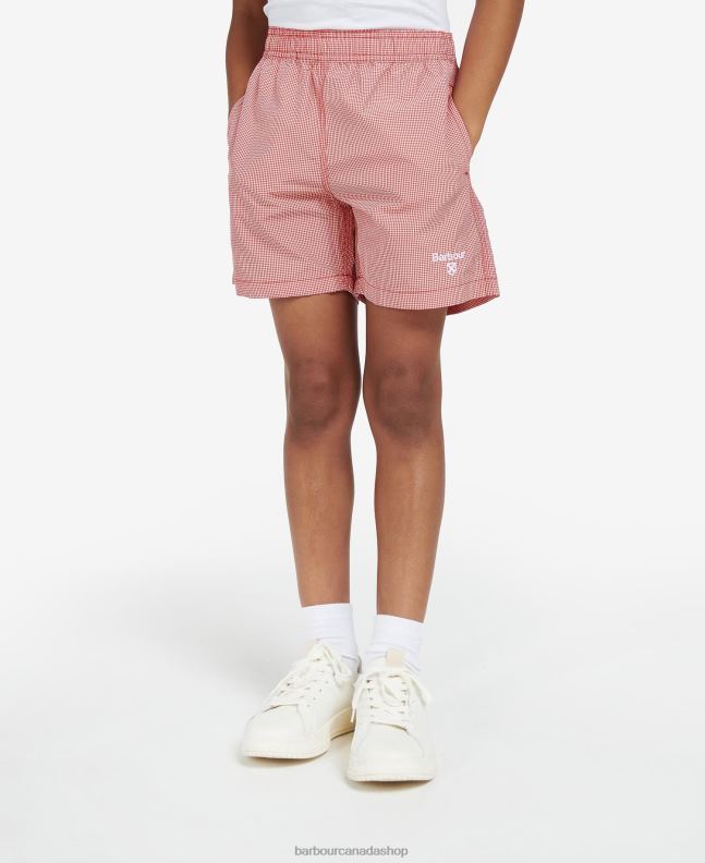 Barbour Clothing Boys Classic Red Gingham Swim Shorts 2BB2F2511