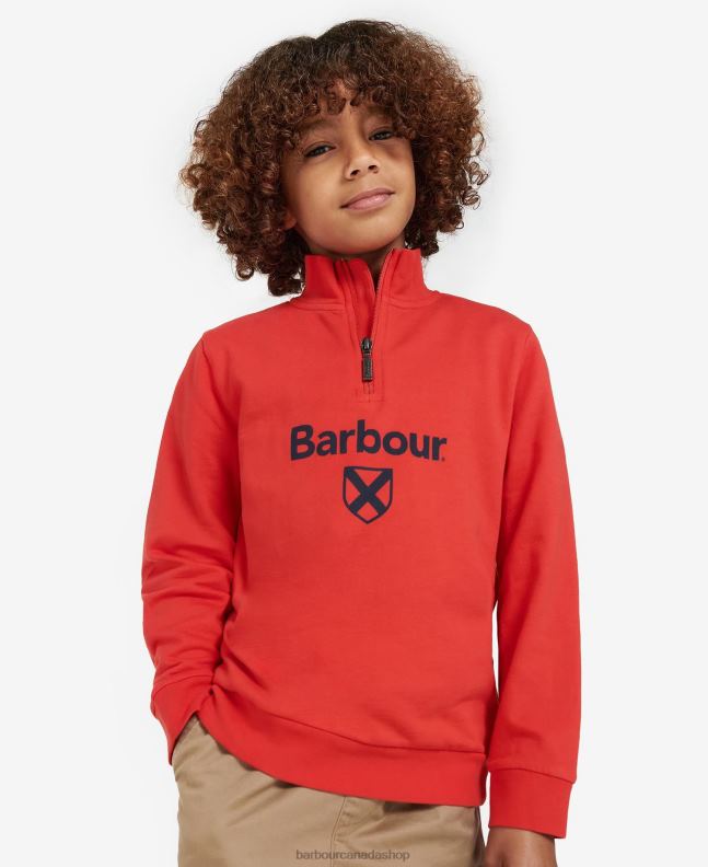 Barbour Clothing Boys Grey Marl Floyd Half Zip 2BB2F2517