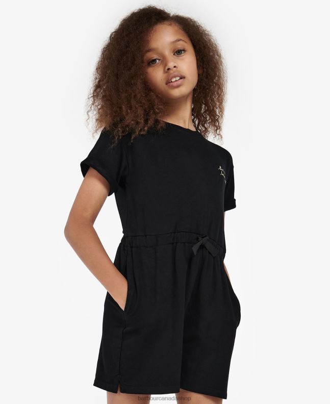 Barbour Clothing Girls Classic Black Rossin Playsuit 2BB2F2567