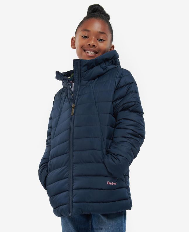 Barbour Clothing Girls Pink Punch/Retro Floral Coraline Quilted Jacket 2BB2F2545