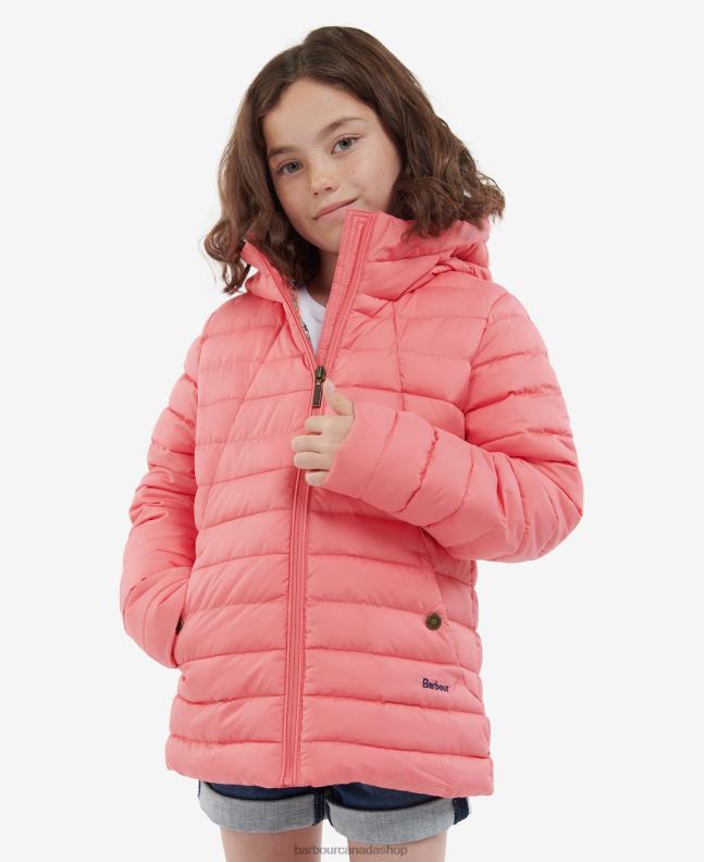 Barbour Clothing Girls Pink Punch/Retro Floral Coraline Quilted Jacket 2BB2F2546