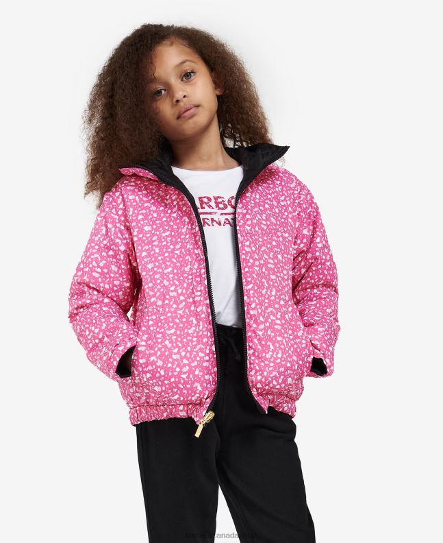 Barbour Clothing Girls Wisteria/Palmer Green Fenway Reversible Quilted Jacket 2BB2F2550