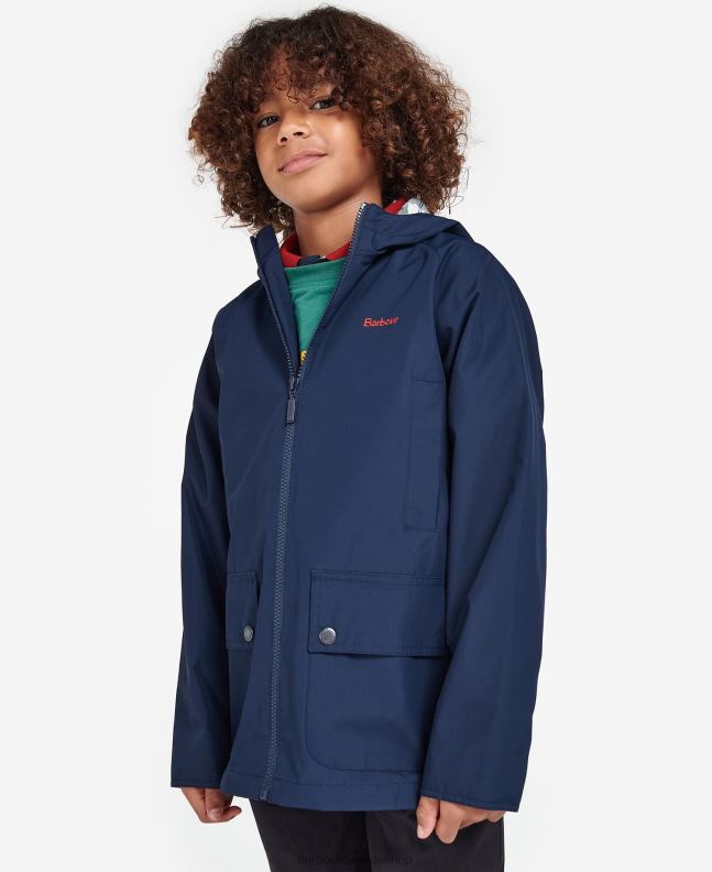 Barbour Clothing Boys Classic Navy Hooded Domus Showerproof Jacket 2BB2F2490