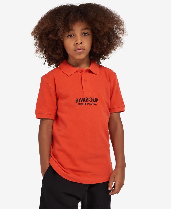 Barbour Clothing Boys Spicy Orange Formula Polo Shirt 2BB2F2540