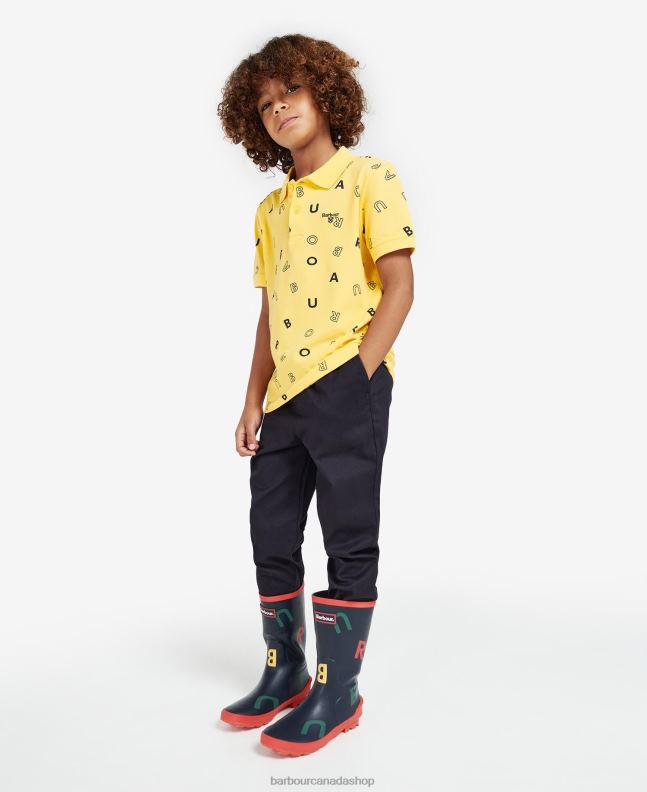 Barbour Clothing Boys Sunbleached Yellow Casper Polo Shirt 2BB2F2518