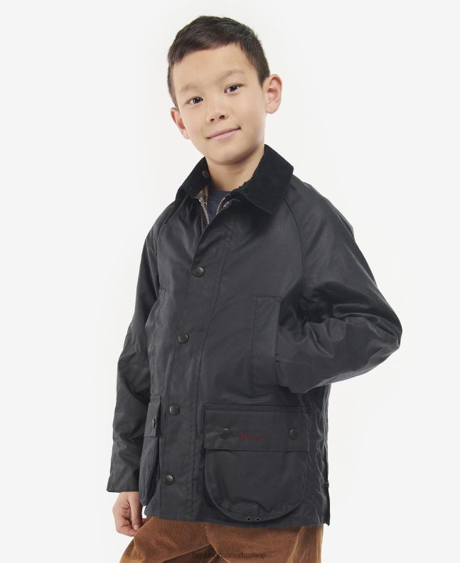 Barbour Clothing Boys Navy Bedale Waxed Jacket 2BB2F2473