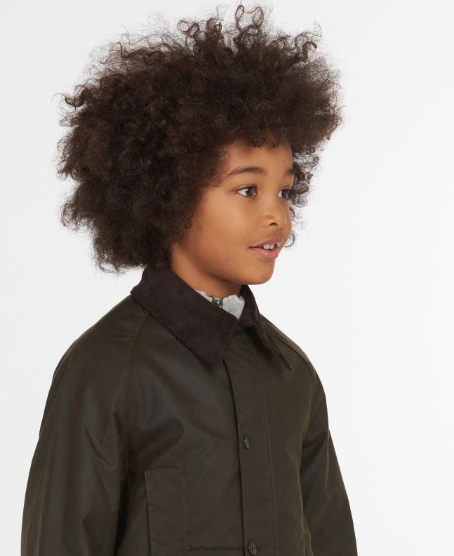 Barbour Clothing Boys Olive Beaufort Waxed Jacket 2BB2F2472