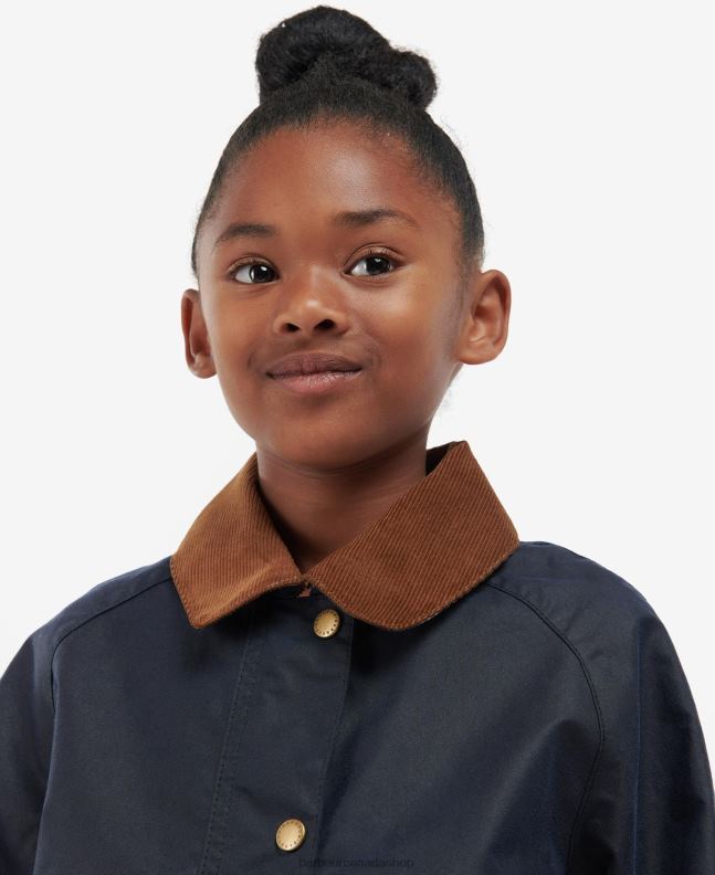 Barbour Clothing Girls Archive Olive/Retro Floral Acorn Waxed Jacket 2BB2F2543