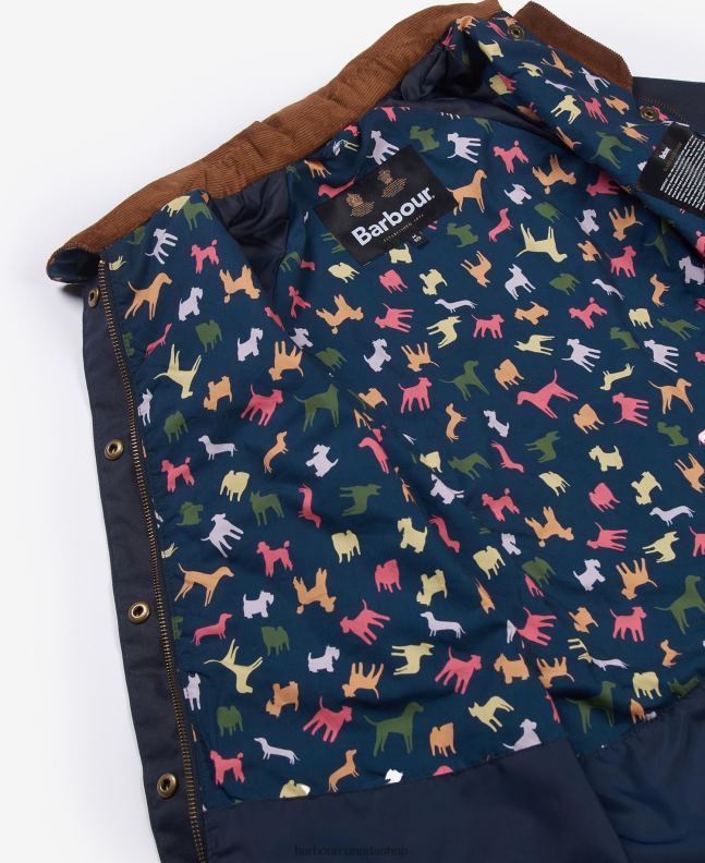 Barbour Clothing Girls Archive Olive/Retro Floral Acorn Waxed Jacket 2BB2F2543