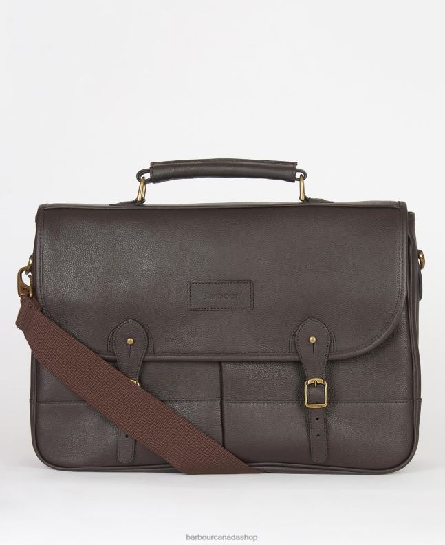 Barbour Accessories Men Chocolate Leather Briefcase 2BB2F2182