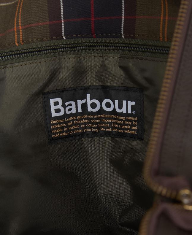 Barbour Accessories Men Chocolate Leather Medium Travel Explorer Bag 2BB2F2179