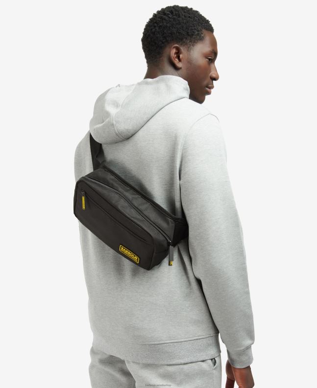 Barbour Accessories Men Classic Black Racer Crossbody Bag 2BB2F2213