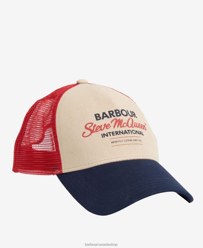 Barbour Accessories Men Navy/Red/Stone Steve McQueen Trucker Cap 2BB2F2240