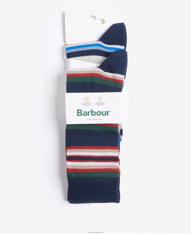 Barbour Accessories Men Navy Mix Summer Stripe Socks 2BB2F2369