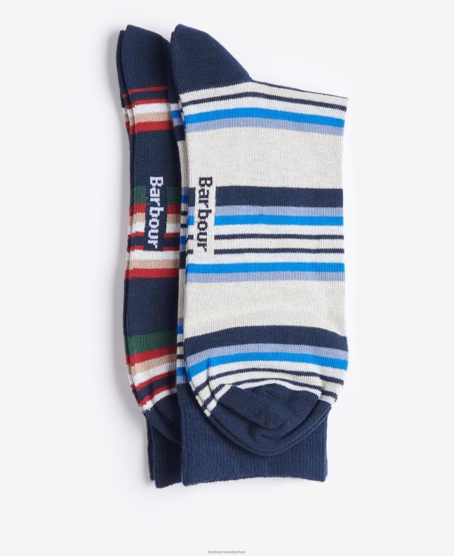 Barbour Accessories Men Navy Mix Summer Stripe Socks 2BB2F2369