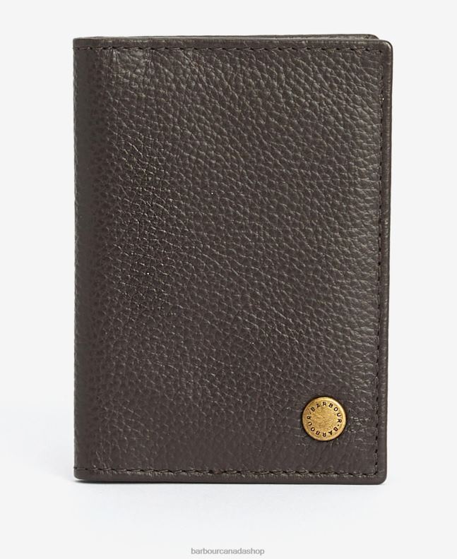 Barbour Accessories Men Black Contrast Leather Billfold Wallet 2BB2F2375