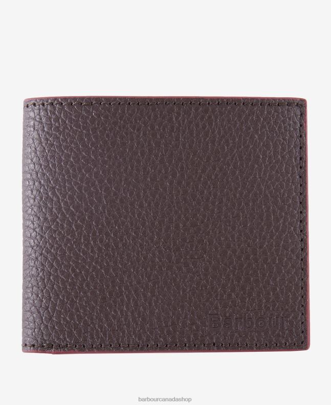Barbour Accessories Men Black Grain Leather Billfold Wallet 2BB2F2377