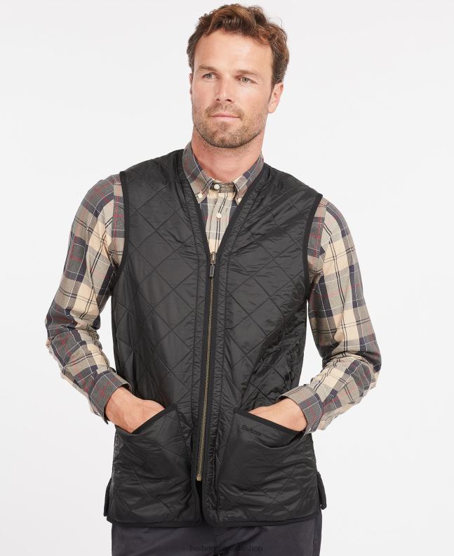Barbour Clothing Men Black Polarquilt Waistcoat/Zip-In Liner 2BB2F2334