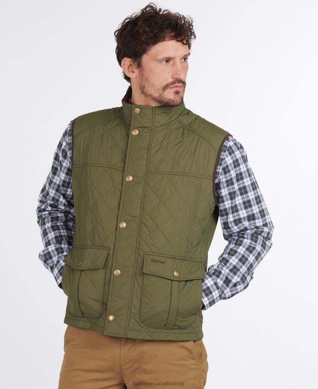 Barbour Clothing Men Mid Olive Explorer Gilet 2BB2F223