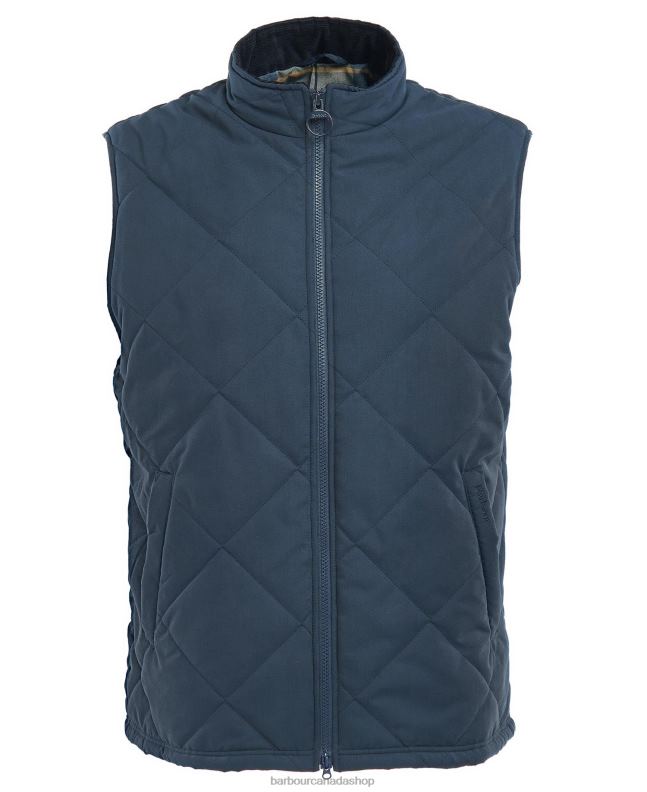 Barbour Clothing Men Navy/River Birch Tartan Kurt Quilted Gilet 2BB2F246