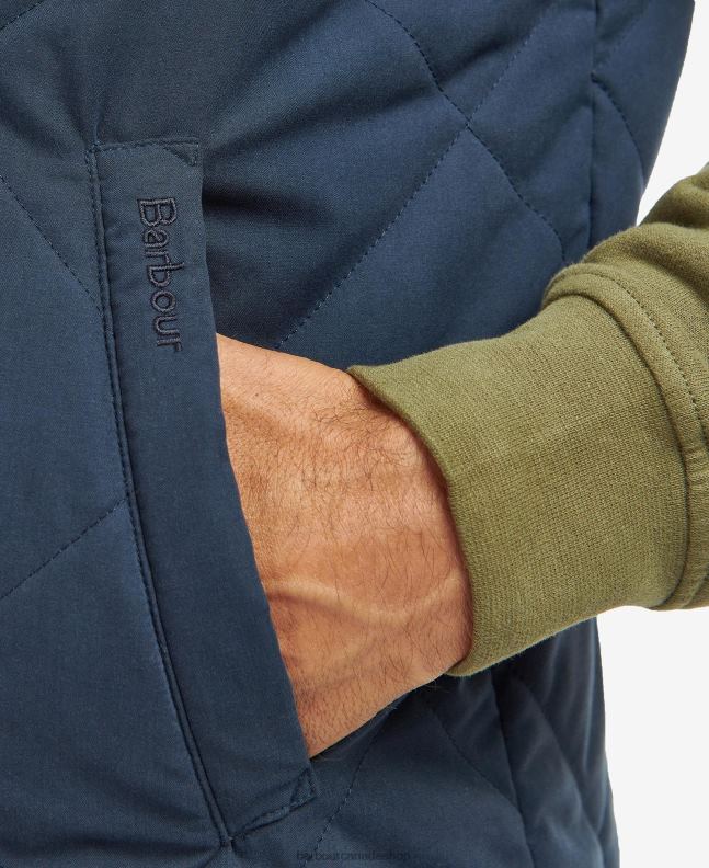 Barbour Clothing Men Navy/River Birch Tartan Kurt Quilted Gilet 2BB2F246