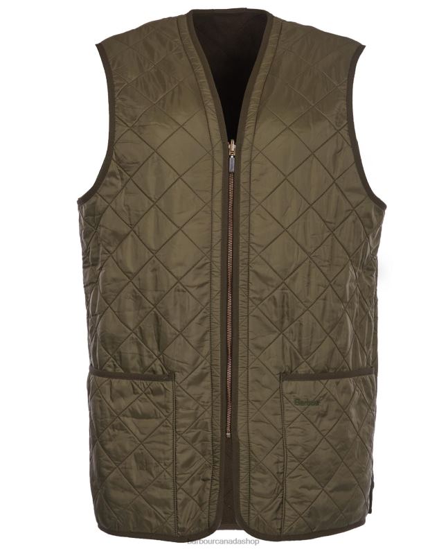 Barbour Clothing Men Olive Polarquilt Waistcoat/Zip-In Liner 2BB2F2316