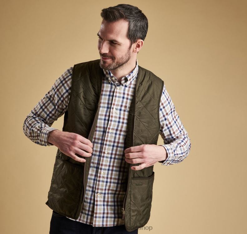 Barbour Clothing Men Olive Polarquilt Waistcoat/Zip-In Liner 2BB2F2316