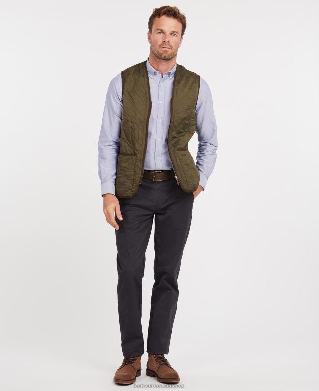 Barbour Clothing Men Olive Polarquilt Waistcoat/Zip-In Liner 2BB2F2316