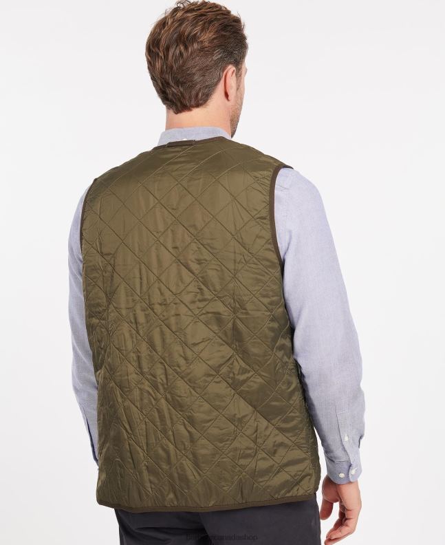 Barbour Clothing Men Olive Polarquilt Waistcoat/Zip-In Liner 2BB2F2316