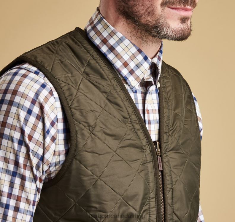 Barbour Clothing Men Olive Polarquilt Waistcoat/Zip-In Liner 2BB2F2316