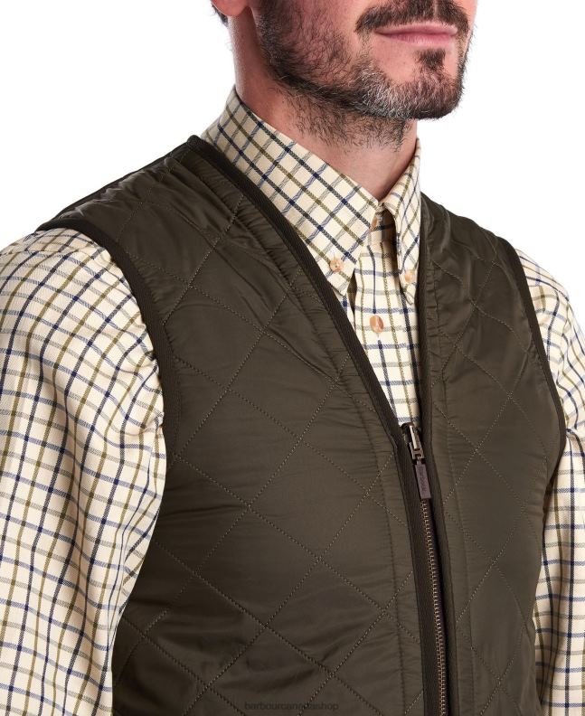 Barbour Clothing Men Olive Polarquilt Waistcoat/Zip-In Liner 2BB2F2316