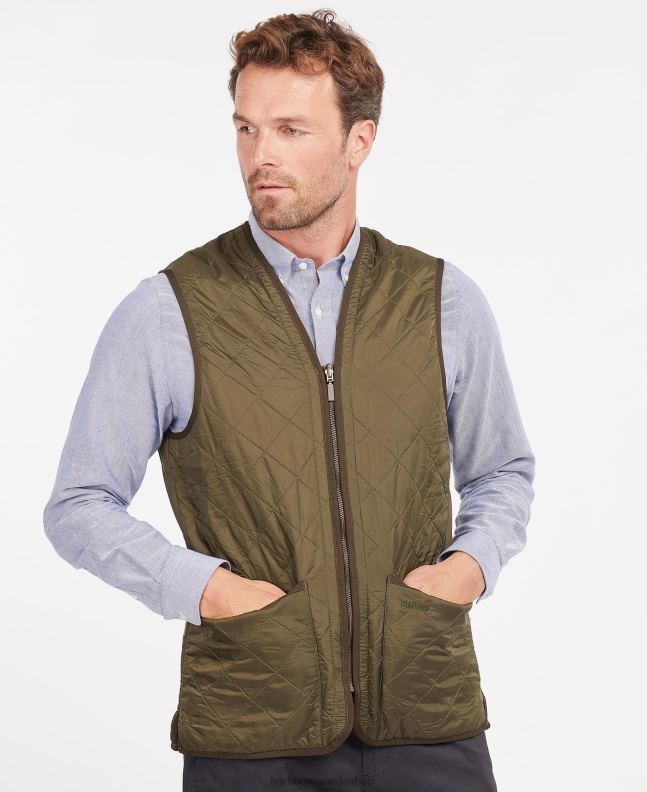 Barbour Clothing Men Olive Polarquilt Waistcoat/Zip-In Liner 2BB2F2316