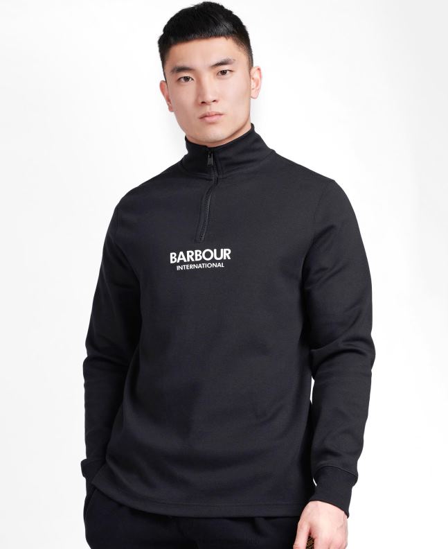 Barbour Clothing Men Black Transmission Half Zip Sweatshirt 2BB2F1024