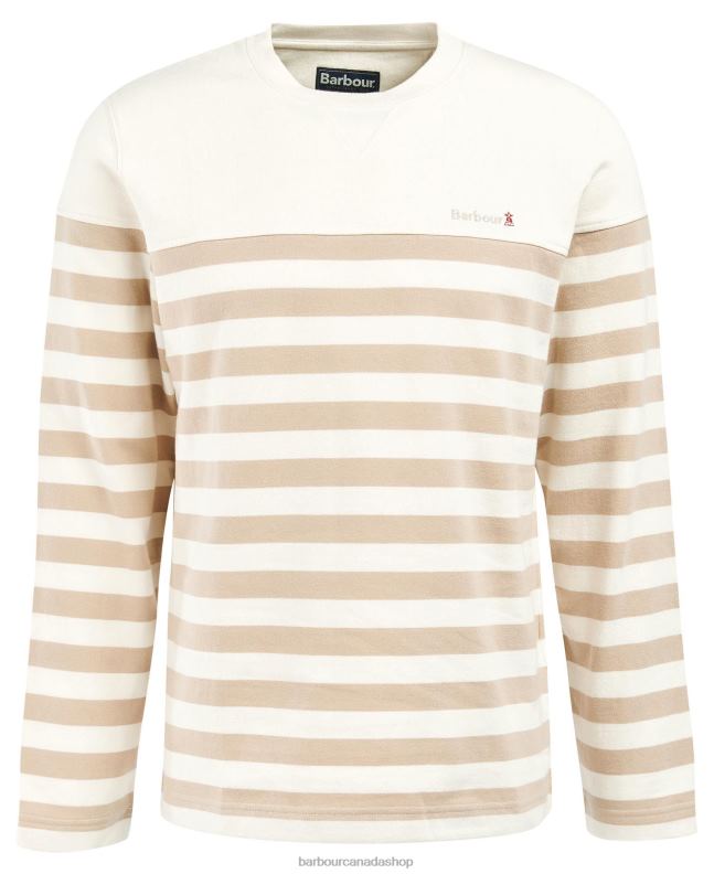 Barbour Clothing Men Burnt Olive Firthmoor Stripe Crew 2BB2F1011