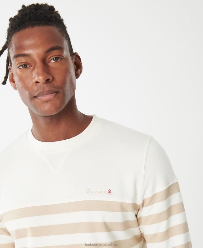 Barbour Clothing Men Burnt Olive Firthmoor Stripe Crew 2BB2F1011