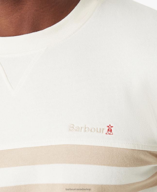 Barbour Clothing Men Burnt Olive Firthmoor Stripe Crew 2BB2F1011