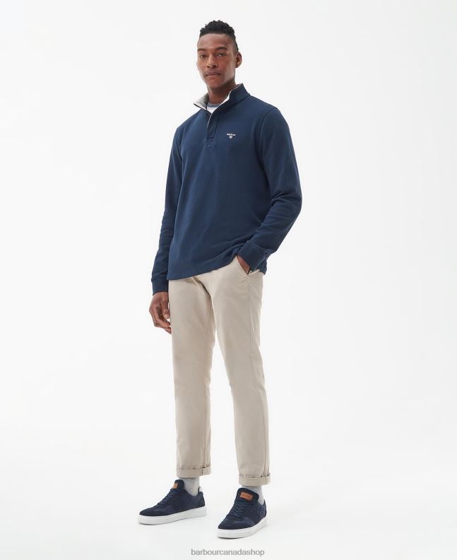 Barbour Clothing Men Burnt Olive Kiphill Half-Zip Sweatshirt 2BB2F981