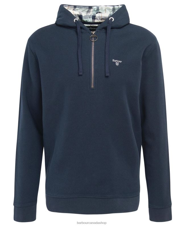 Barbour Clothing Men Classic Navy Haverigg Half Zip Hoodie 2BB2F985