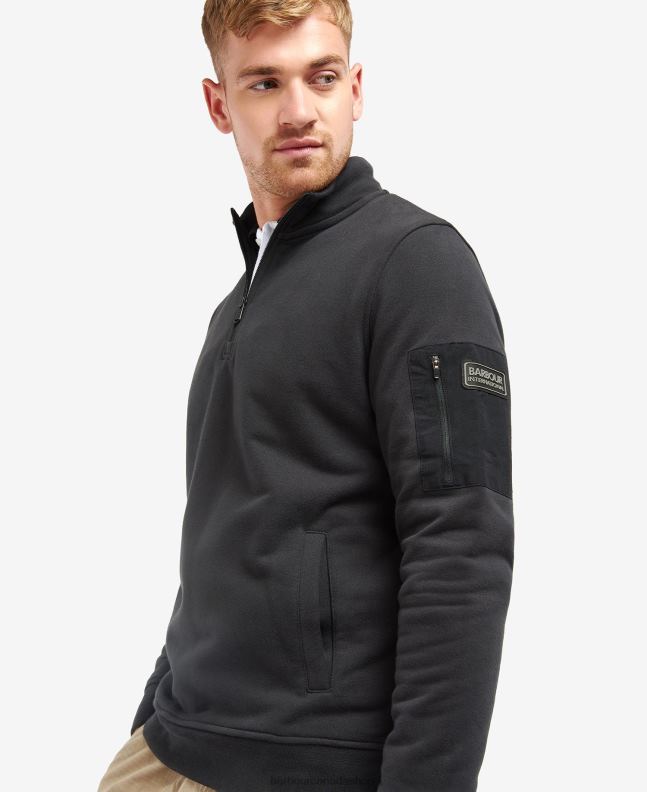Barbour Clothing Men Dark Black Alloy Half Zip Sweat 2BB2F1071