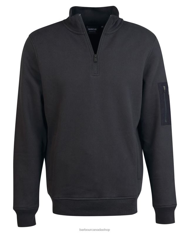 Barbour Clothing Men Dark Black Alloy Half Zip Sweat 2BB2F1071