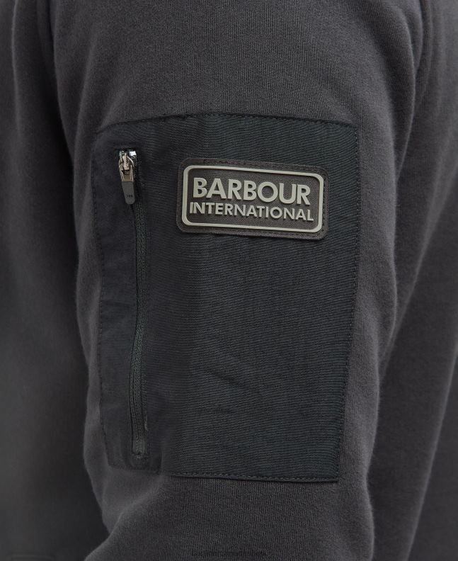 Barbour Clothing Men Dark Black Alloy Half Zip Sweat 2BB2F1071