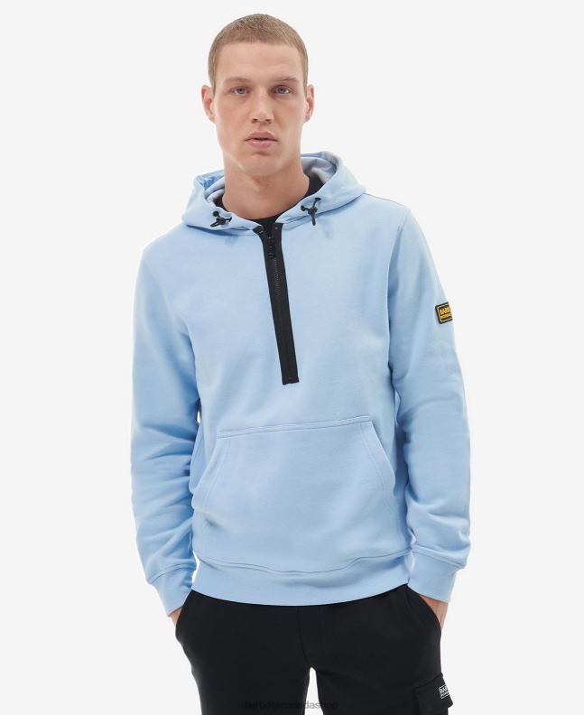 Barbour Clothing Men Faded Blue Badge Half-Zip Hoodie 2BB2F1029