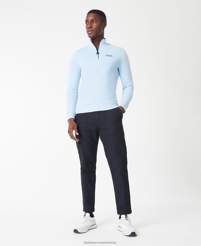 Barbour Clothing Men Faded Blue Essential Half-Zip Sweatshirt 2BB2F999