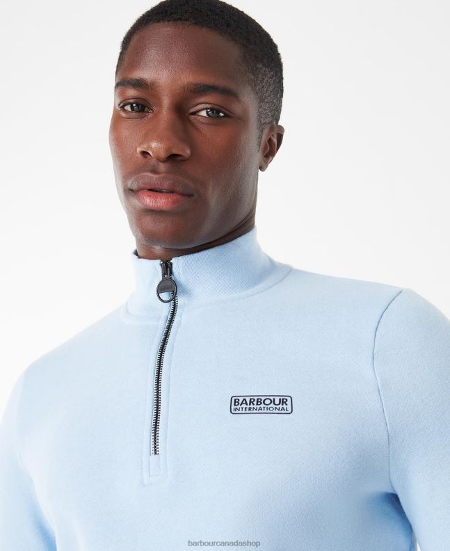Barbour Clothing Men Faded Blue Essential Half-Zip Sweatshirt 2BB2F999