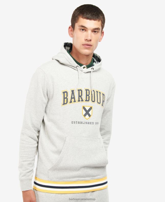 Barbour Clothing Men Grey Marl Linacre Logo Hoodie 2BB2F1027
