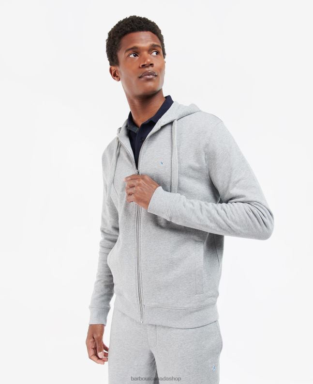 Barbour Clothing Men Grey Marl Wallington Zip Hoodie 2BB2F1001